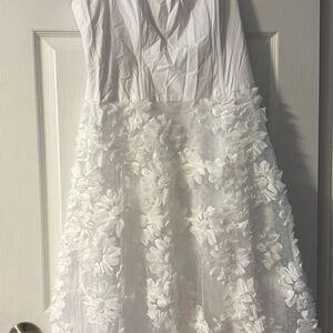 Lulu's Strapless White Floral Dress